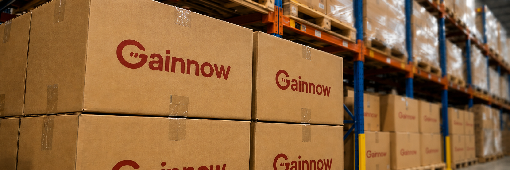 Gainnow cartons in the Tangerang warehouse